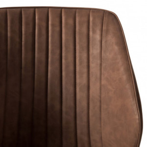 Set de 2 scaune Watson piele sintetica/otel, maro, 49 x 84 x 61 cm - Img 2