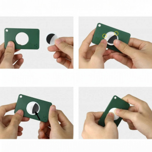 Set de 2 suporturi pentru carduri/etichete Sekam, verde, ABS, 8 x 4.8 x 0.45 cm