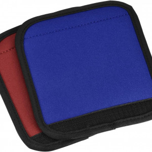 Set de 2 suporturi pentru manere genti/valize Sourcing map, EVA, rosu/albastru, 14.5 x 15.5 cm