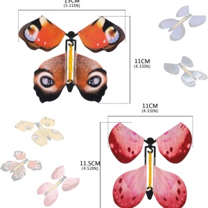 Set de 20 fluturasi decorativi Joi, hartie/cauciuc, multicolor