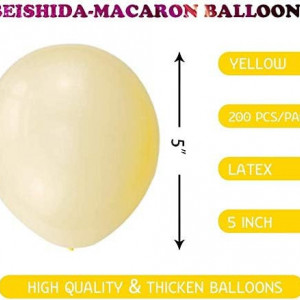 Set de 200 baloane pentru petrecere BEISHIDA, latex, galben, 13 cm 