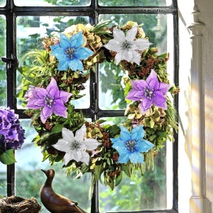 Set de 36 flori pentru bradul de Craciun OnlyGay, textil, multicolor, 14 x 14 cm