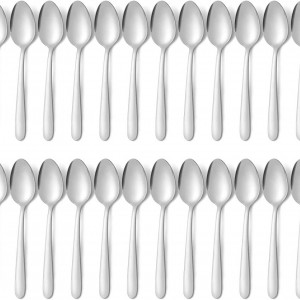 Set de 24 linguri BEWOS, otel inoxidabil, argintiu, 20,4 x 4,5 cm - Img 1