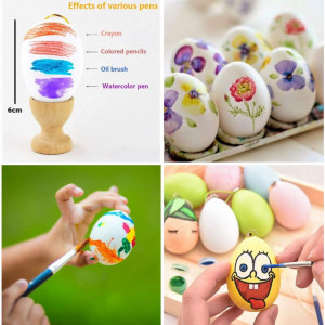 Set de 24 oua colorate pentru Paste Tzmy-Ue, plastic, multicolor, 6 x 4 cm - Img 4