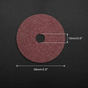 Set de 25 discuri de slefuire cu gaura centrala LEONTOOL, oxid de aluminiu, rosu,40, 10,2 cm - Img 3
