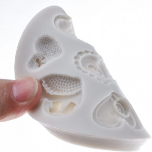 Set de 3 forme pentru prajituri in forma de inima Qpout, silicon, alb - Img 7