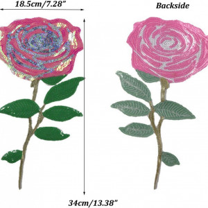 Set de 3 patch-uri de trandafiri Gewene, paiete, multicolor, 18.5 x 34 cm - Img 4