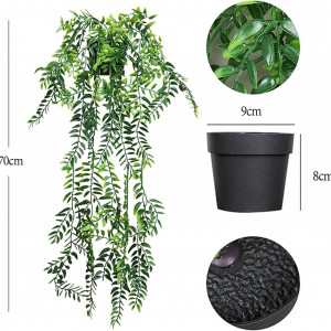 Set de 3 plante artificiale agatatoare Pipipet, plastic, verde, 70/80 cm