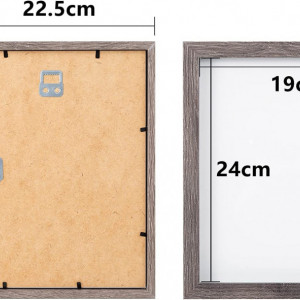 Set de 3 rame foto Muzilife, lemn, maro, 22,5 x 27,5 cm - Img 5