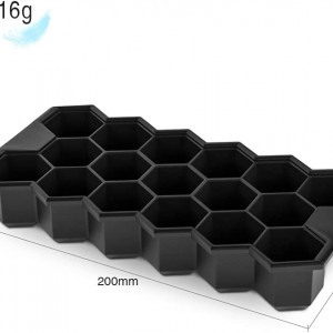 Set de 3 tavi pentru cuburi de gheata Splendz, negru, silicon, fagure, 17 cuburi, 20 x 10 x 3,3 cm - Img 5