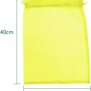Set de 30 saculeti pentru cadouri Foraco, galben, organza/satin, 30 x 40 cm - Img 5