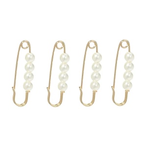 Set de 4 brose Generic, metal/acril, auriu/alb