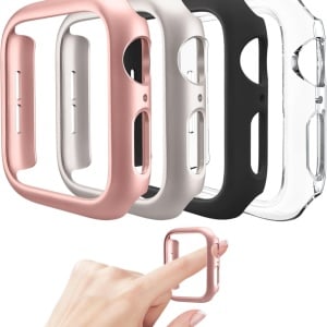 Set de 4 carcase de schimb pentru Apple Watch Mugust, plastic, multicolor, 42 mm