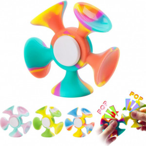 Set de 4 fidget spinner LLCHB, silicon, multicolor, 6,5 x 3 cm - Img 1