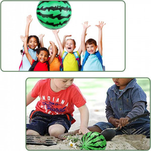 Set de 4 mingi pentru plaja cu pompa BESTZY, PVC, verde/negru/rosu, 20 cm - Img 7