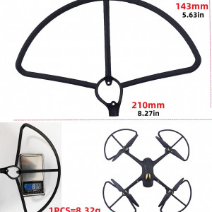 Set de 4 protectii pentru amortizoare drona Hubsan H501S RC Quadcopter ZYGY, plastic, negru - Img 6