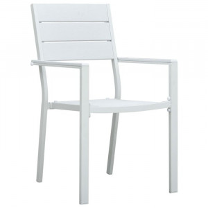 Set de 4 scaune de gradina Kempson, alb, 88,5 x 62 x 55,5 cm - Img 3
