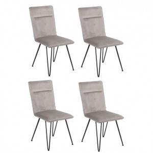 Set de 4 scaune tapițate Elice, gri, 44 x 47 x 92 cm - Img 1