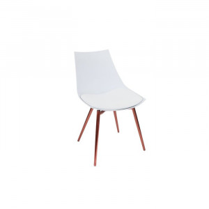 Set de 4 scaune tapitate Rico, alb/ cupru, 78 x 47 x 56 cm - Img 5