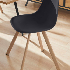 Set de 4 scaune Veneto, plastic/metal, negru/maro, 45 x 54 x 82 cm - Img 4