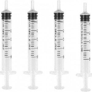 Set de 4 seringi sterile Gnaumore, plastic, transparent/negru, 10 ml