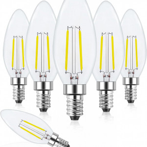 Set de 5 becuri BOOHENKA, LED, E14, metal/sticla, 10,3 x 3,5 cm