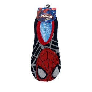 Set de 5 perechi de talpici Spiderman poliester/elastan, negru/rosu