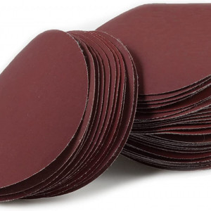 Set de 50 discuri abrazive Leontool, oxid de aluminiu, 1500 granulatie, rosu, 10,1 cm - Img 1