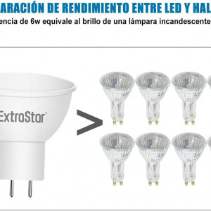 Set de 6 becuri ExtraStar, LED, metal/plastic, alb/argintiu, 5,5 x 5 cm, 6W - Img 3