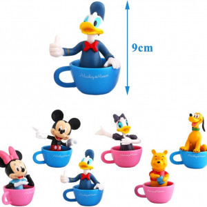 Set de 6 figurine Mickey pentru decorare tort BESTZY, PVC, multicolor, 11 cm 
