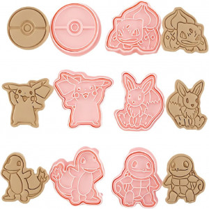 Set de 6 forme pentru biscuiti Simmpu, plastic, roz, 5-6,2 cm