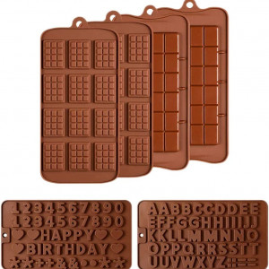 Set de 6 forme pentru ciocolata MZSM, silicon, maro