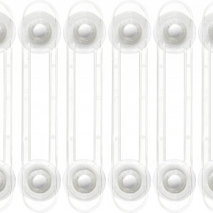 Set de 6 incuietori de siguranta pentru copii, alb, plastic, 16,5 x 3,5 cm