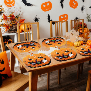 Set de 6 naproane pentru Halloween Pwsap, PVC, portocaliu, 29,6 x 35,5 cm - Img 6