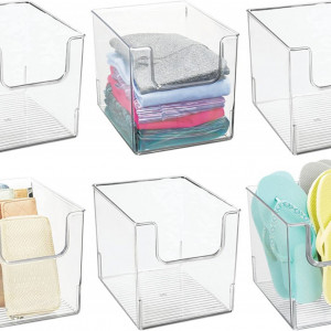 Set de 6 organizatoare mDesign, plastic, transparent, 25,4 x 19,7 x 20,3 cm - Img 8