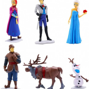 Set de 6 personaje Frozen pentru decorare tort Ropniik, plastic, multicolor, 6-10 cm - Img 1