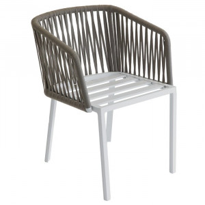 Set de 6 scaune de gradina Julii Stacking, metal/ ratan, 74 x 57 x 60 cm