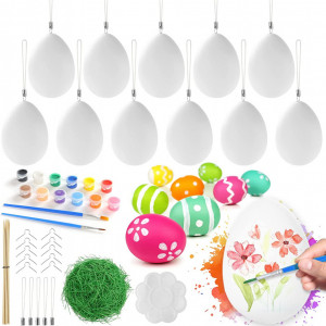 Set de 60 oua cu accesorii pentru decorat VGOODALL, plastic/silicon, multicolor - Img 1
