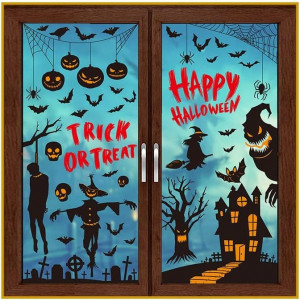 Set de 9 foi cu stickere pentru Halloween pentru ferestre Bravebull, multicolor, PVC, 20 x 30 cm - Img 2