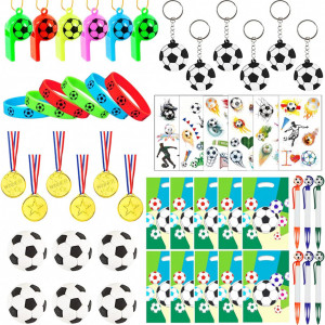 Set de accesorii pentru petrecere cu fotbal KKSJK, plastic/metal/textil, multicolor, 52 bucati - Img 1