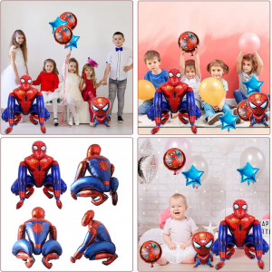 Set de baloane DGUSO, model Spider Man, 11 piese, folie, multicolor - Img 3