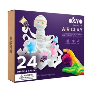 Set de Creatie Air Clay, Okto, 24 culori - White&Pastel - Img 1