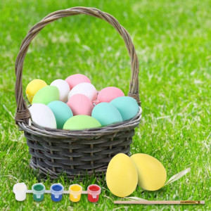 Set de creatie cos cu 15 oua de Paste si vopsea pentru pictat FORMIZON, plastic, multicolor - Img 5