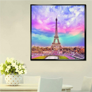 Set de creatie cu diamante Blxecky, model Turnul Eiffel, multicolor, 30 x 50 cm - Img 7