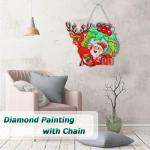 Set de creatie cu diamante Fan House, model ren/Mos Craciun, multicolor, 25 x 21 cm