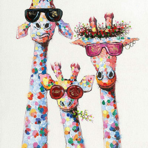 Set de creatie cu diamante Maysurban, model girafe, multicolor, 30 x 40 cm