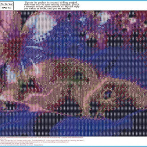 Set de creatie cu diamante ParNarZar, model pisica, multicolor, panza/diamante, 25 x 35 cm - Img 7