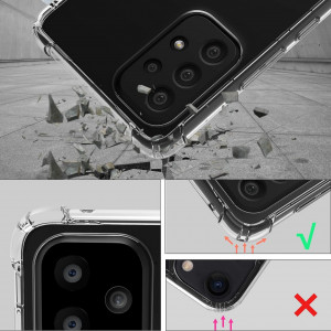 Set de husa cu folii de protectie ecran si camera pentru Samsung Galaxy A53 Gimane, policarbonat /TPU/sticla securizata, transparent, 6,5 inchi - Img 4