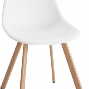 Set de living Veneto / Cody masa + 4 scaune, MDF/plastic, alb, diamentru 105 cm - Img 4