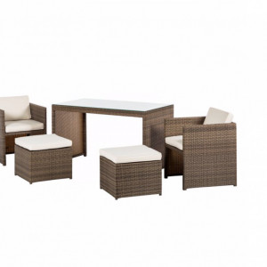 Set de mobilier pentru terasa Merano 11 piese ( 1 masă, 2 fotolii, 2 scaune și 6 perne) - Img 1